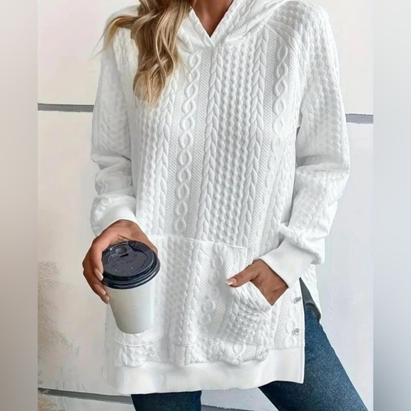 Sweaters - New Women's Spring/Fall woman Size 3x Button Split Hem Hoodie jacket sweatshirt